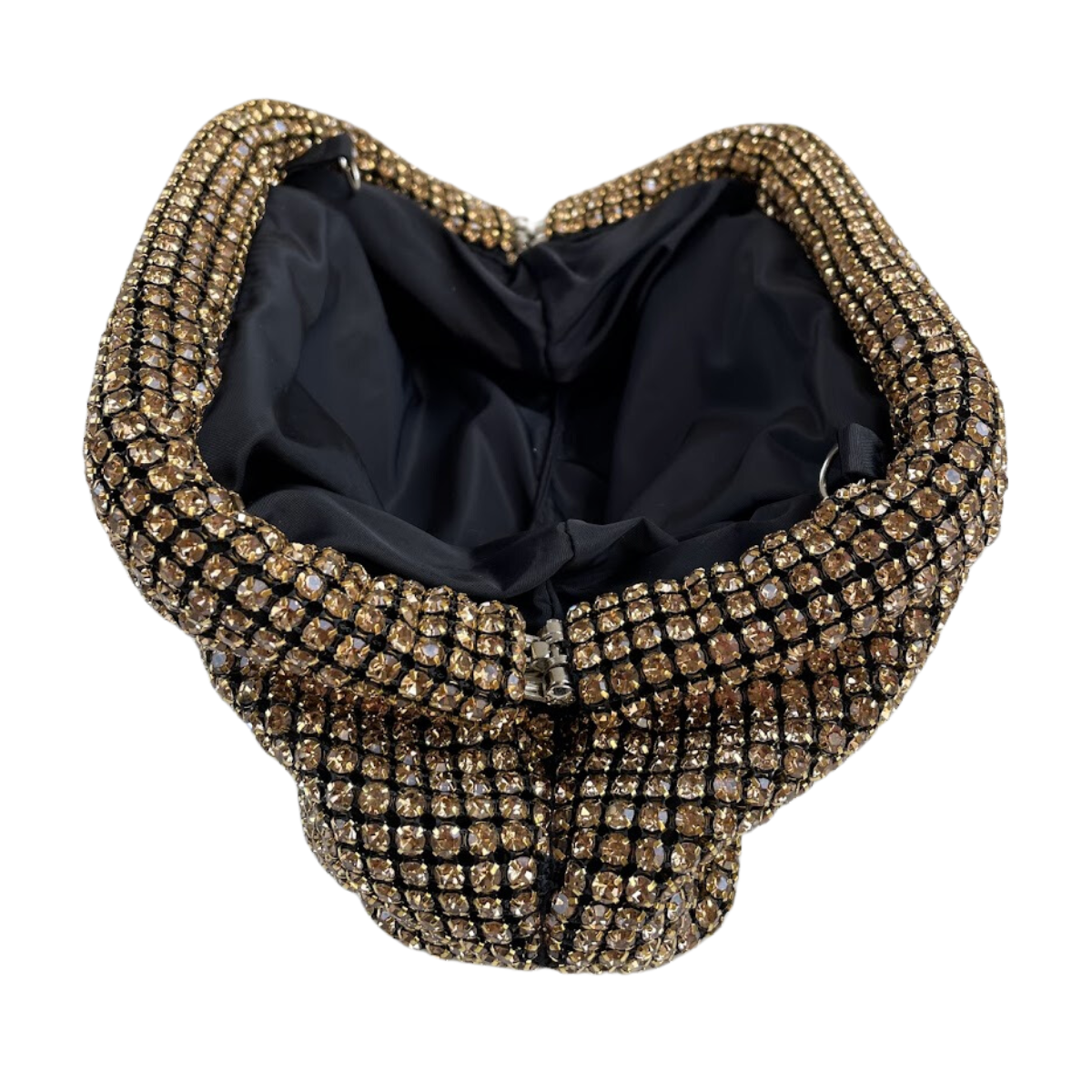 Bolsa Festa Clutch Strass Dourada