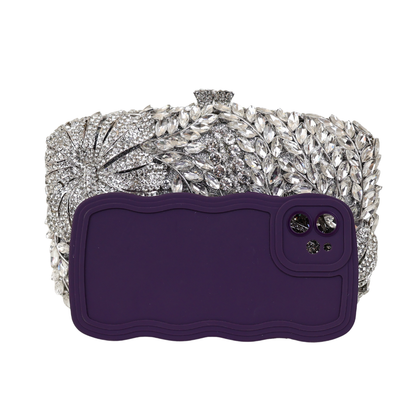 Bolsa Festa Clutch Pedraria Strass Prata