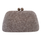 Bolsa de Festa Clutch Linho Marrom
