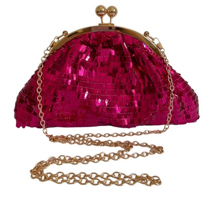 Bolsa de Festa Clutch Lantejoula Brilhante Rosa - ReUse