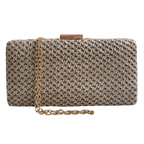 Bolsa Festa Clutch Trama Palha Bege Escuro - ReUse
