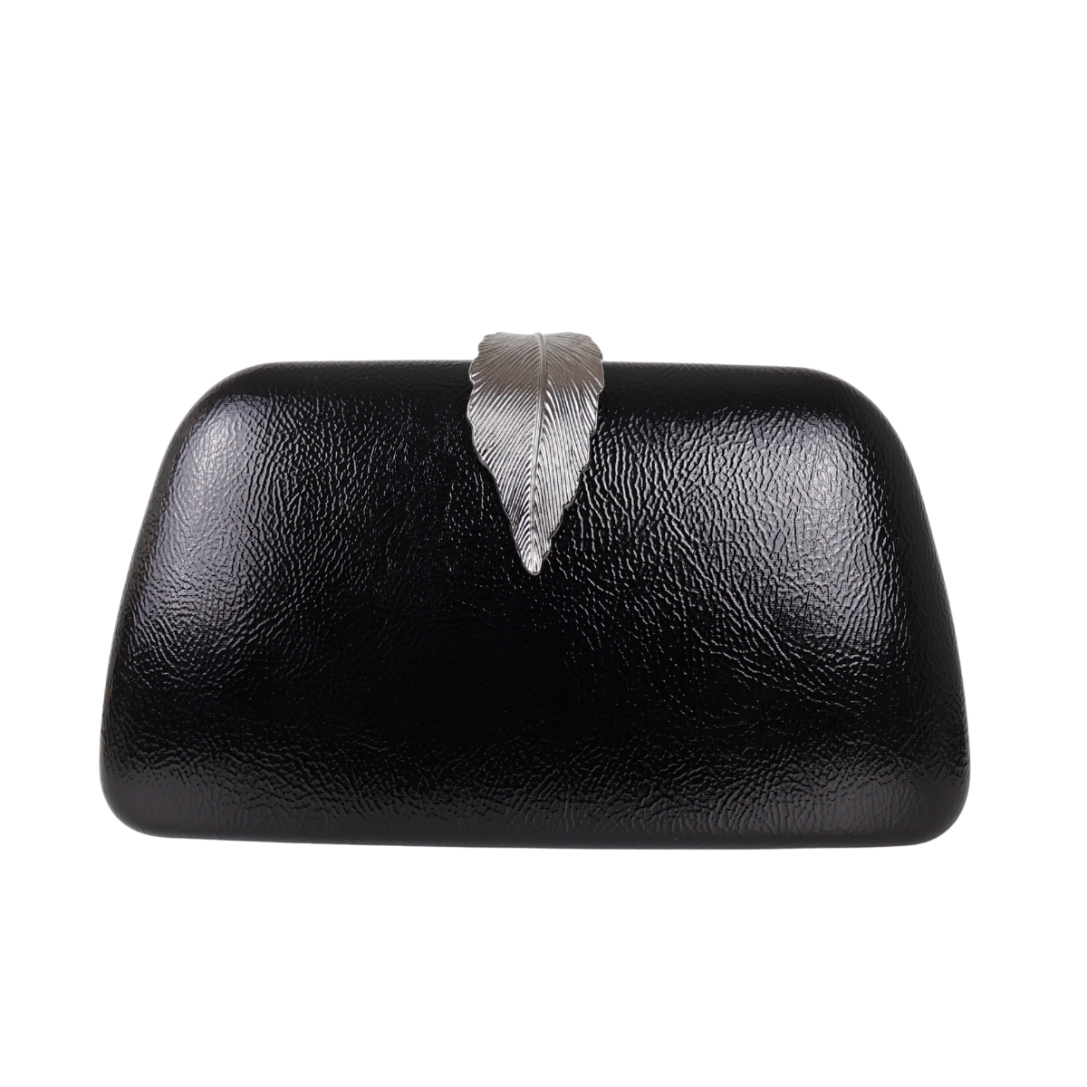 Bolsa Clutch Festa Fecho de Folha Preta