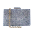 Bolsa de Festa Clutch Acrílico Perolada Cinza Claro