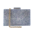 Bolsa de Festa Clutch Acrílico Perolada Cinza Claro