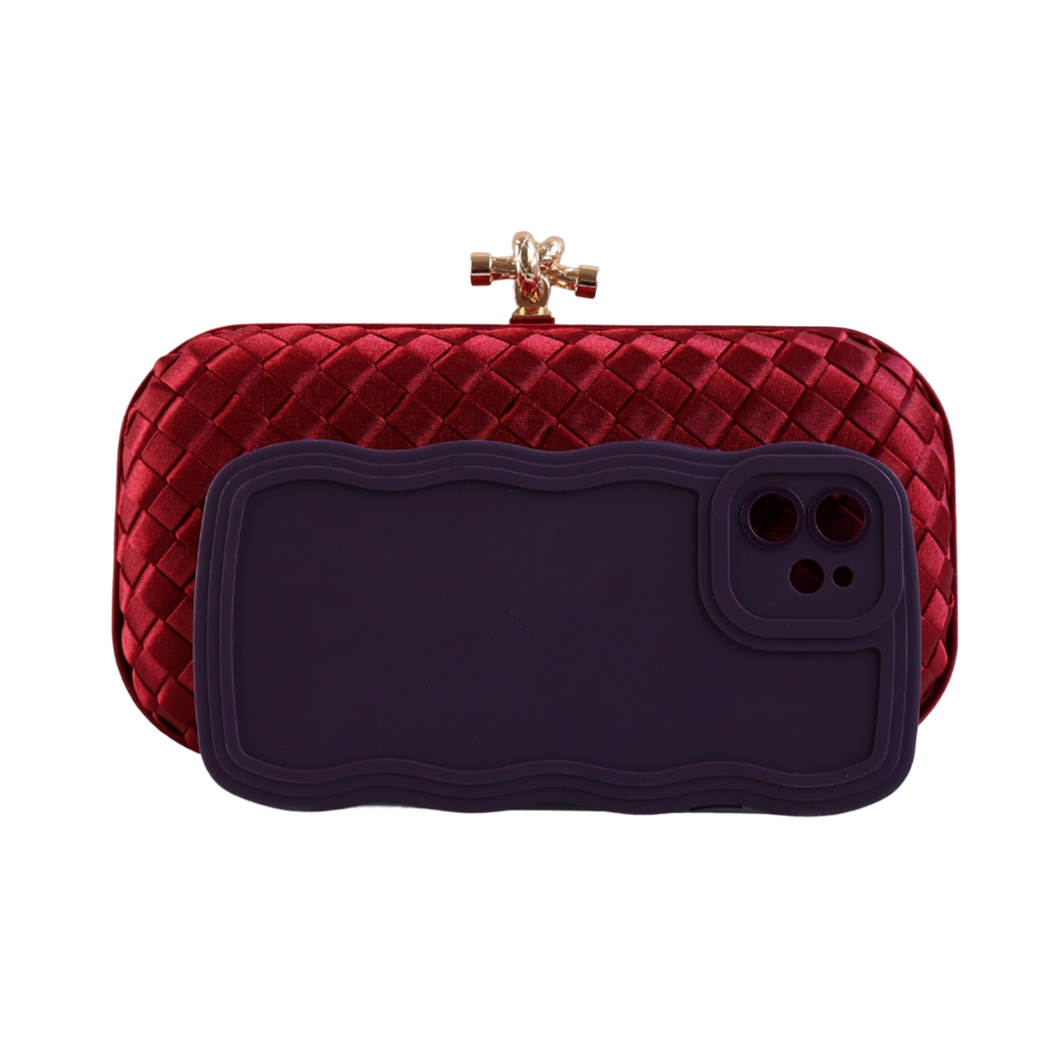 Clutch Tressê Cetim Inspired Pequena Marsala