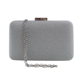Bolsa Clutch Festa Tecido Brilho Prata