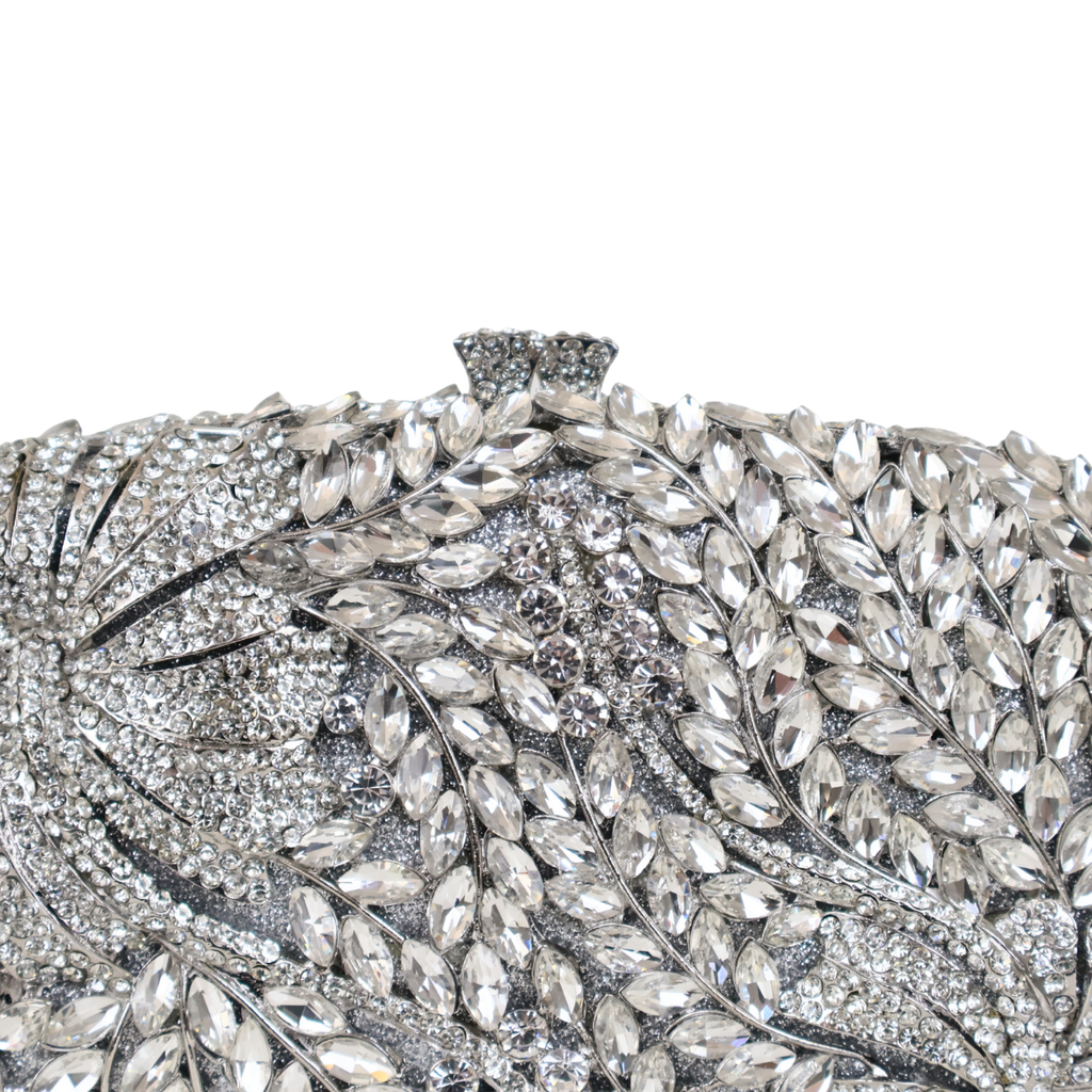 Bolsa Festa Clutch Pedraria Strass Prata