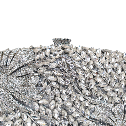 Bolsa Festa Clutch Pedraria Strass Prata