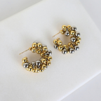 Brinco Esfera Prateado e Dourado