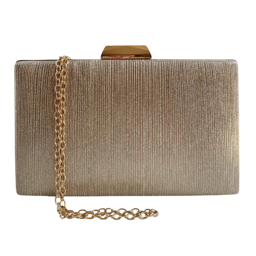 Bolsa Festa Clutch Brilho Dourada