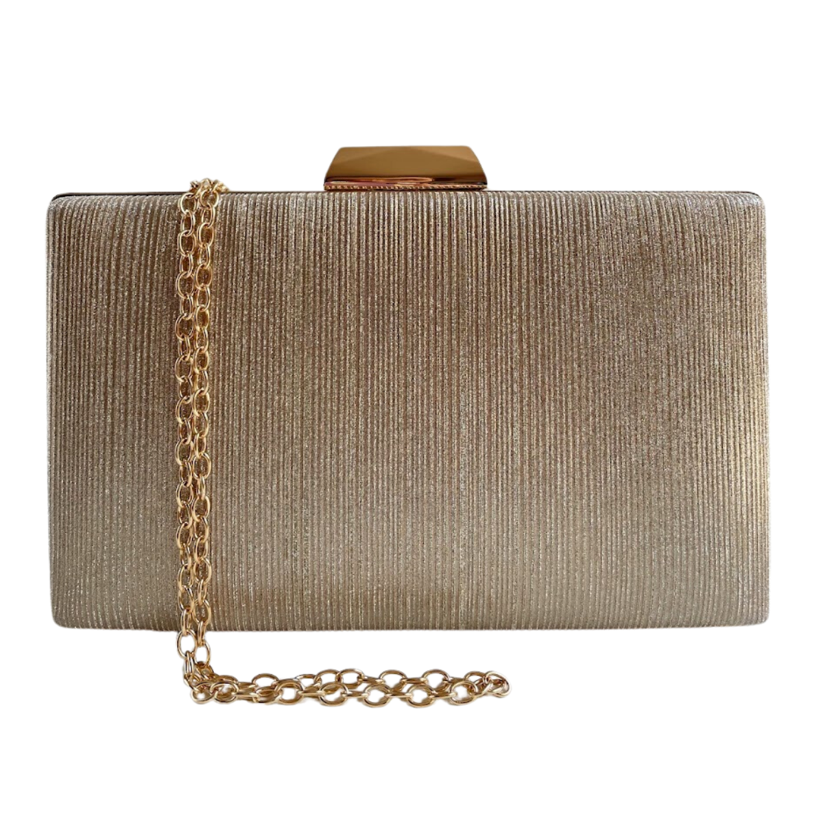 Bolsa Festa Clutch Brilho Dourada