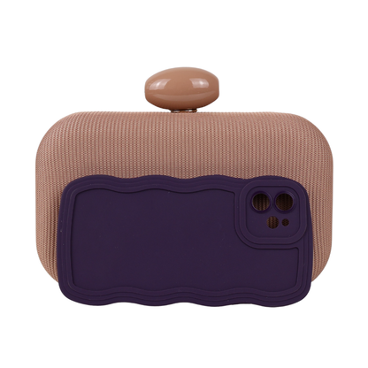 Bolsa Festa Clutch Tecido Bege