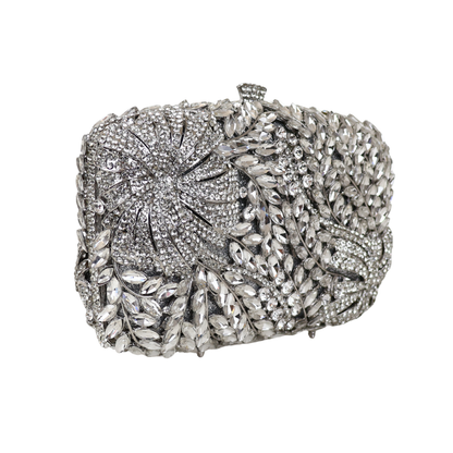 Bolsa Festa Clutch Pedraria Strass Prata