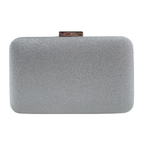 Bolsa Clutch Festa Tecido Brilho Prata