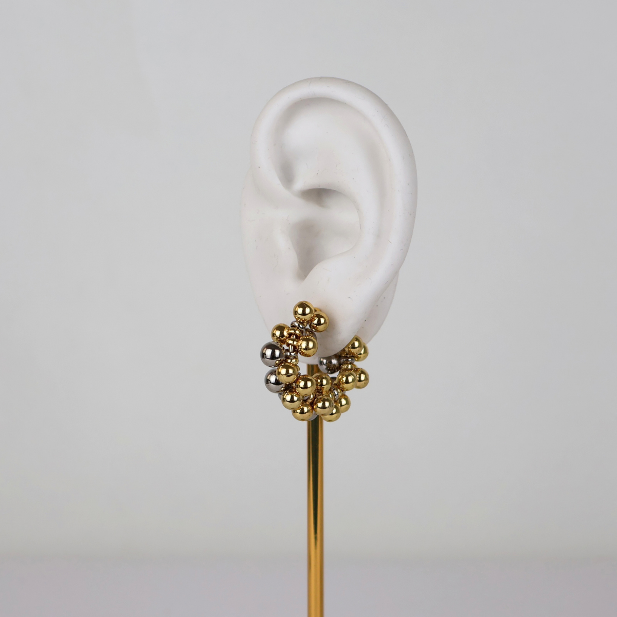 Brinco Esfera Prateado e Dourado