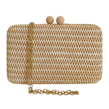 Bolsa Clutch Festa Palha Bege Nude