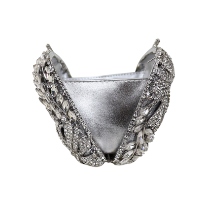 Bolsa Festa Clutch Pedraria Strass Prata