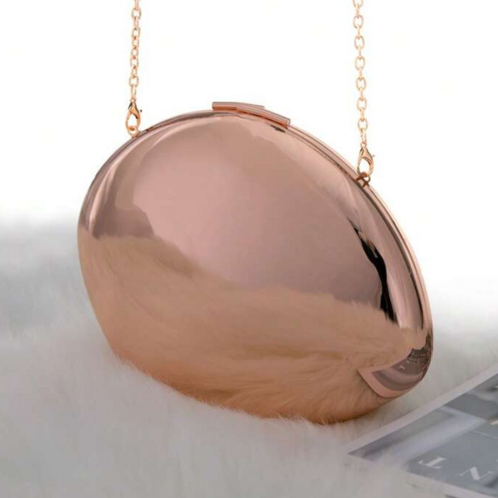Bolsa de Festa Clutch Rosê Gold Metalizada - ReUse