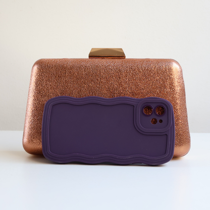 Bolsa Clutch Festa Marrom Cobre