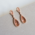 Brinco Dourado e Cristal Champagne - Semijoia