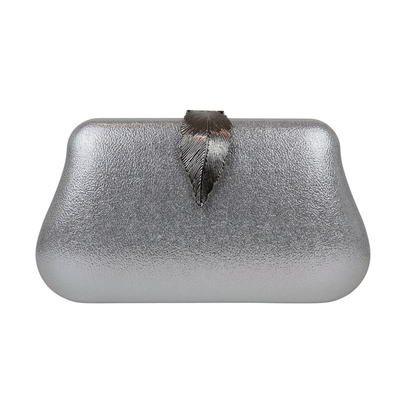 Bolsa Clutch Festa Fecho de Folha Prata