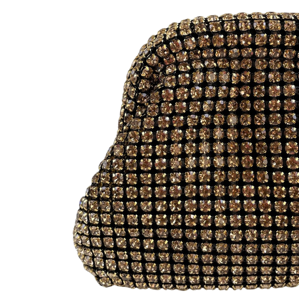 Bolsa Festa Clutch Strass Dourada