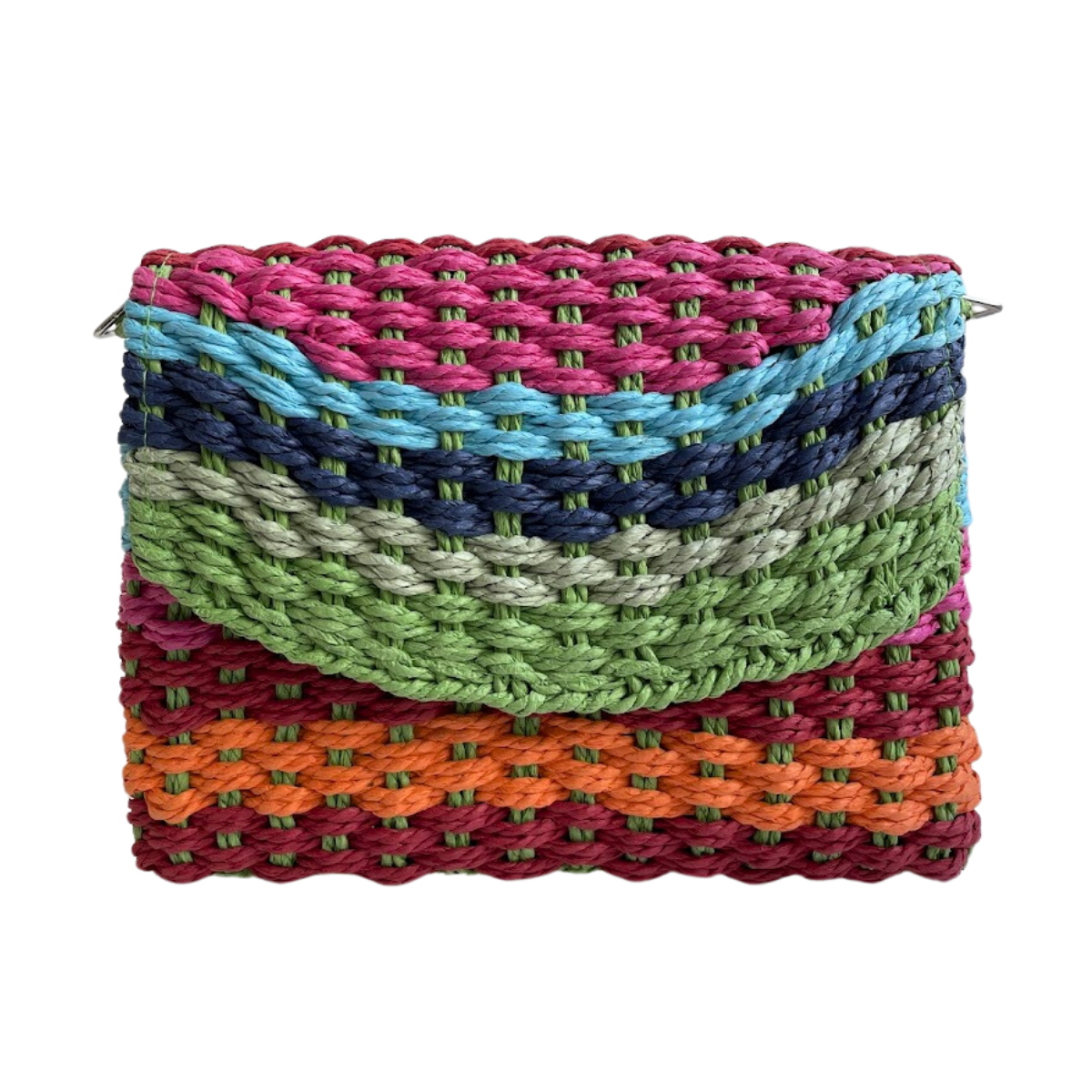 Bolsa Carteira Envelope de Palha Colorida