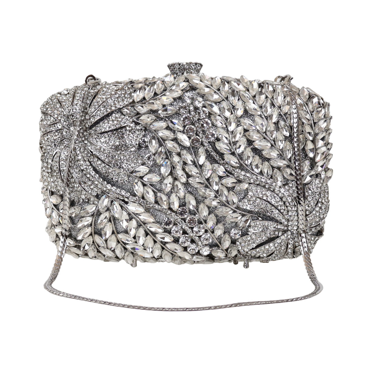 Bolsa Festa Clutch Pedraria Strass Prata