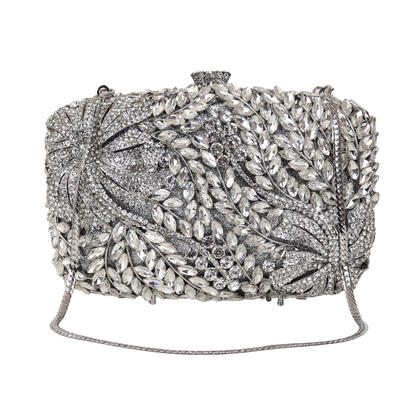Bolsa Festa Clutch Pedraria Strass Prata