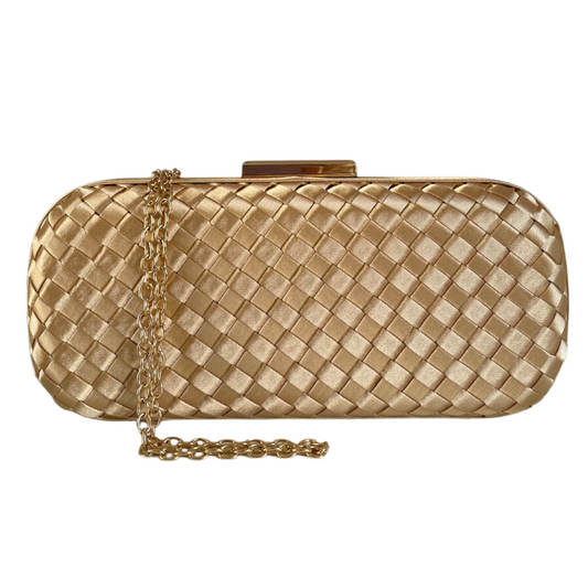 Clutch Tressê Cetim Inspired Dourada