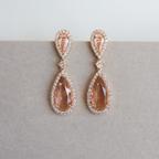 Brinco Dourado e Cristal Champagne - Semijoia
