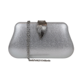 Bolsa Clutch Festa Fecho de Folha Prata