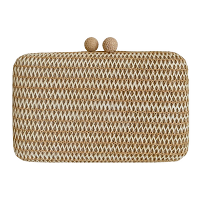 Bolsa Clutch Festa Palha Bege Nude