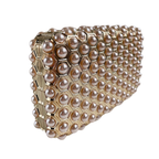 Bolsa de Festa Clutch Acrílico Champagne e Perolas - ReUse