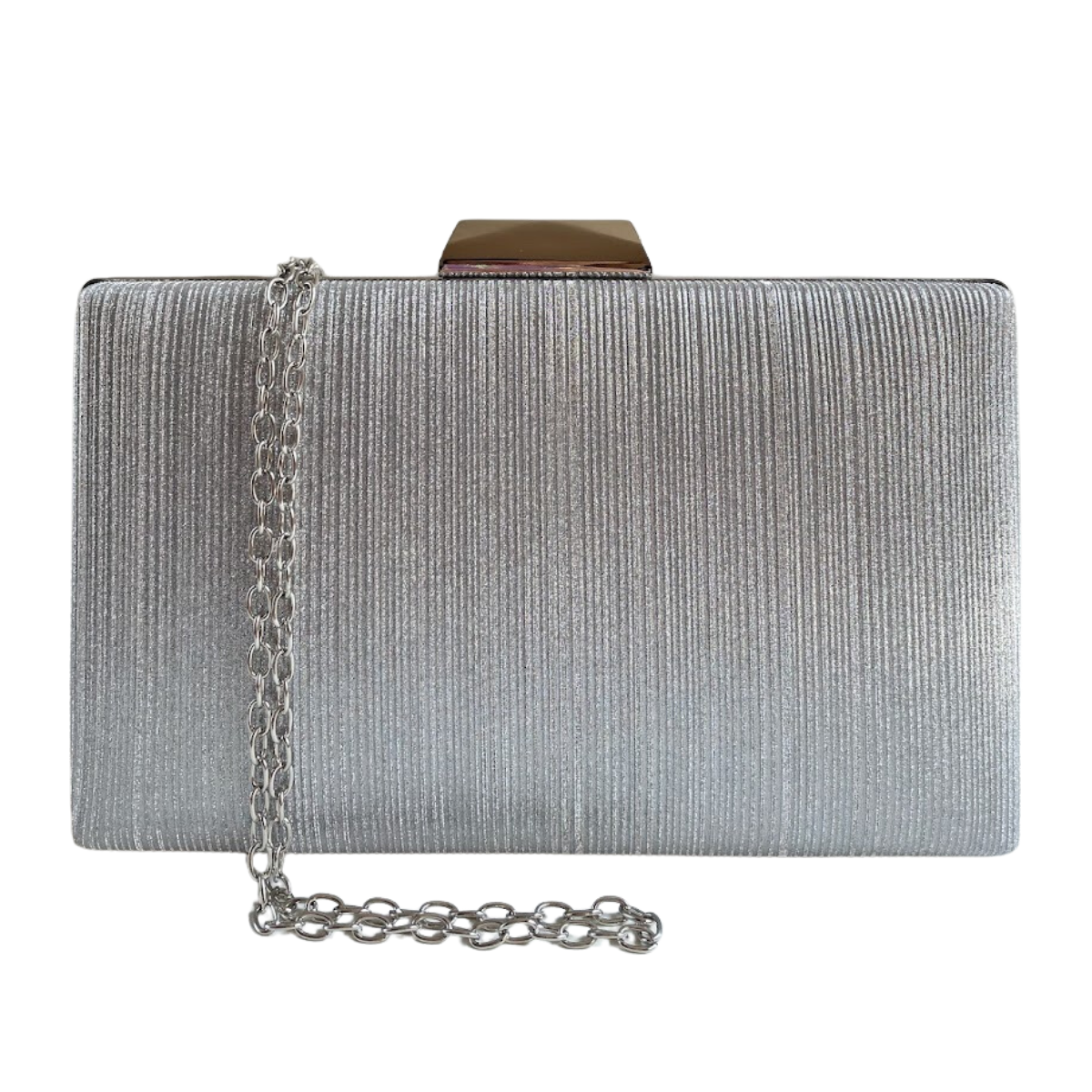 Bolsa Festa Clutch Brilho Prata