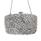 Bolsa Festa Clutch Pedraria Strass Prata
