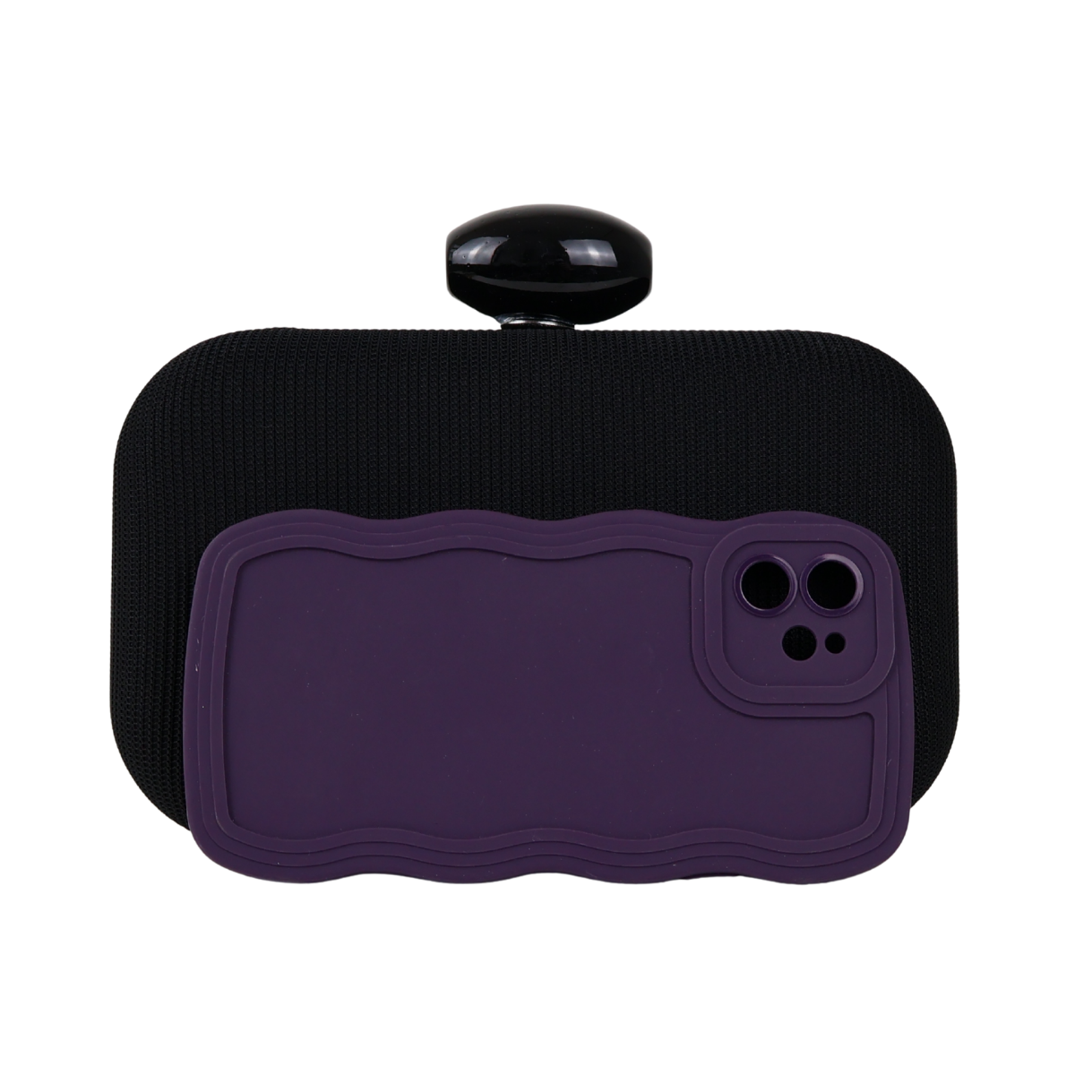 Bolsa Festa Clutch Tecido Preta