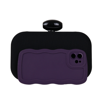 Bolsa Festa Clutch Tecido Preta