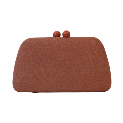 Bolsa de Festa Clutch Laranja Terracota Brilho