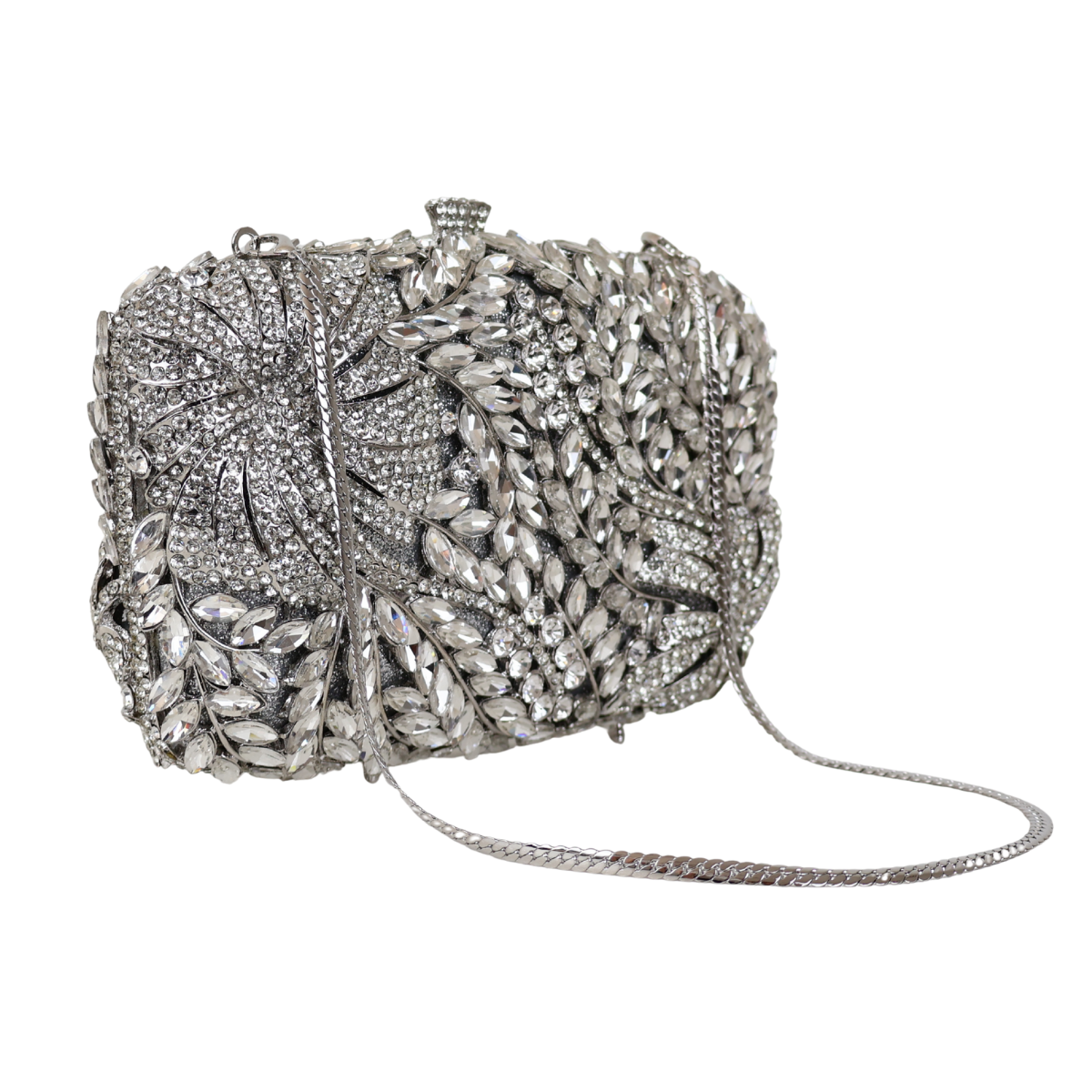 Bolsa Festa Clutch Pedraria Strass Prata