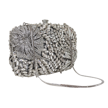 Bolsa Festa Clutch Pedraria Strass Prata