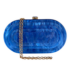 Bolsa de Festa Clutch Acrílico Oval Azul Royal - ReUse