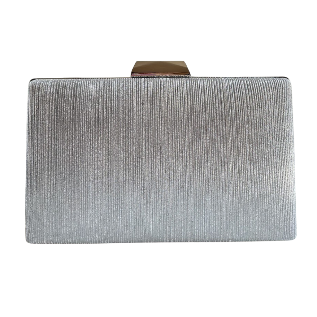 Bolsa Festa Clutch Brilho Prata