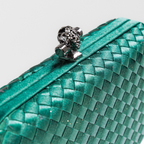Clutch Tressê Cetim Inspired Média Verde Esmeralda - ReUse
