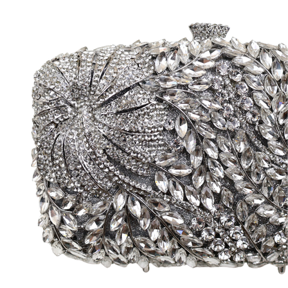 Bolsa Festa Clutch Pedraria Strass Prata