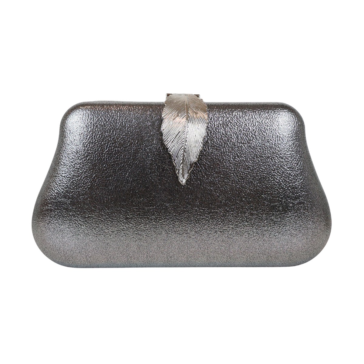 Bolsa Clutch Festa Fecho de Folha Grafite