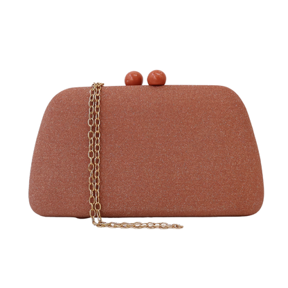 Bolsa de Festa Clutch Laranja Terracota Brilho