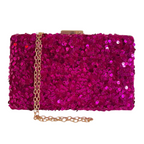 Bolsa de Festa Clutch Paetê Lantejoulas Fúcsia - ReUse