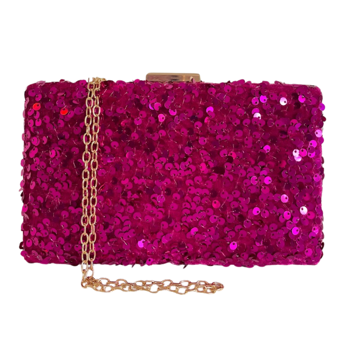 Bolsa de Festa Clutch Paetê Lantejoulas Fúcsia - ReUse