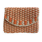 Bolsa Carteira Envelope de Palha Laranja